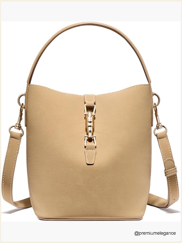 Vegan Leather Bucket Bag Crossbody Shoulder Purse Handbag For Women